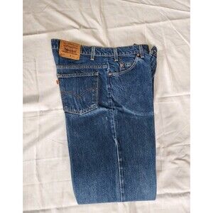 Vintage Levis 517 Orange Tab Denim Blue Jeans Men's Size 38x34 90s Dry Clean SEE
